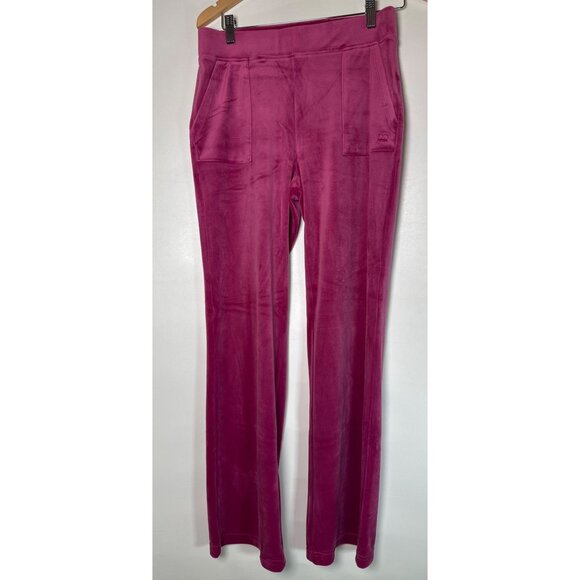Juicy by Juicy Couture Mid Rise Straight Track Pant-Juniors, Small, Fuchsia, NEW - Picture 2 of 8
